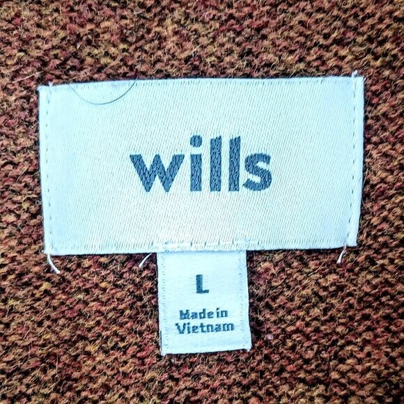 Wills Huckberry Rust 2-Button Henley Wool Cashmere Sweater - Picture 3 of 5